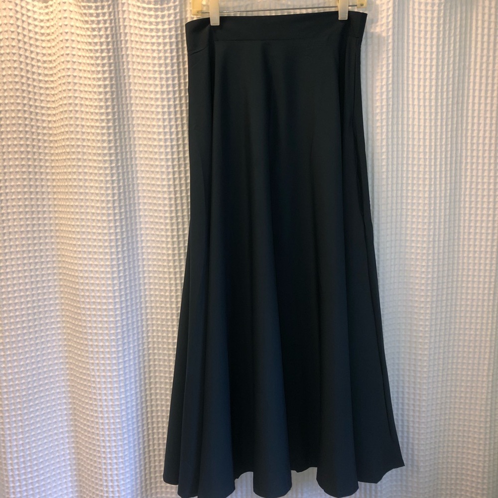 green high waisted midi / full a-line skirt - Picture 3 of 4